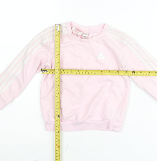 Adidas Pink Pullover Sweatshirt Unisex Baby 18–24 Months Crew Neck Jumper