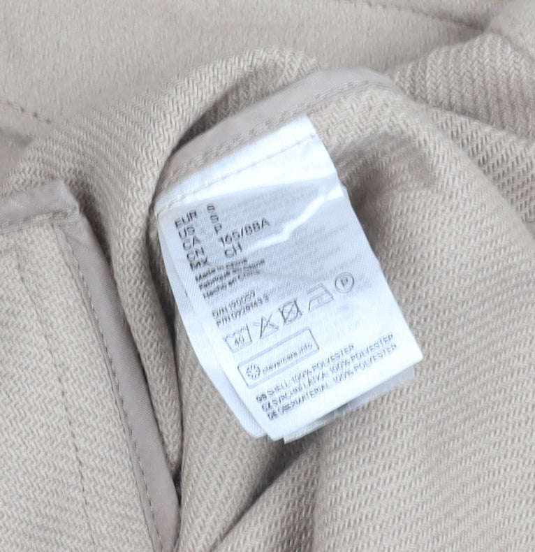 DIVIDED Women Beige Fleece Button Jacket Size S Casual Mid-Length