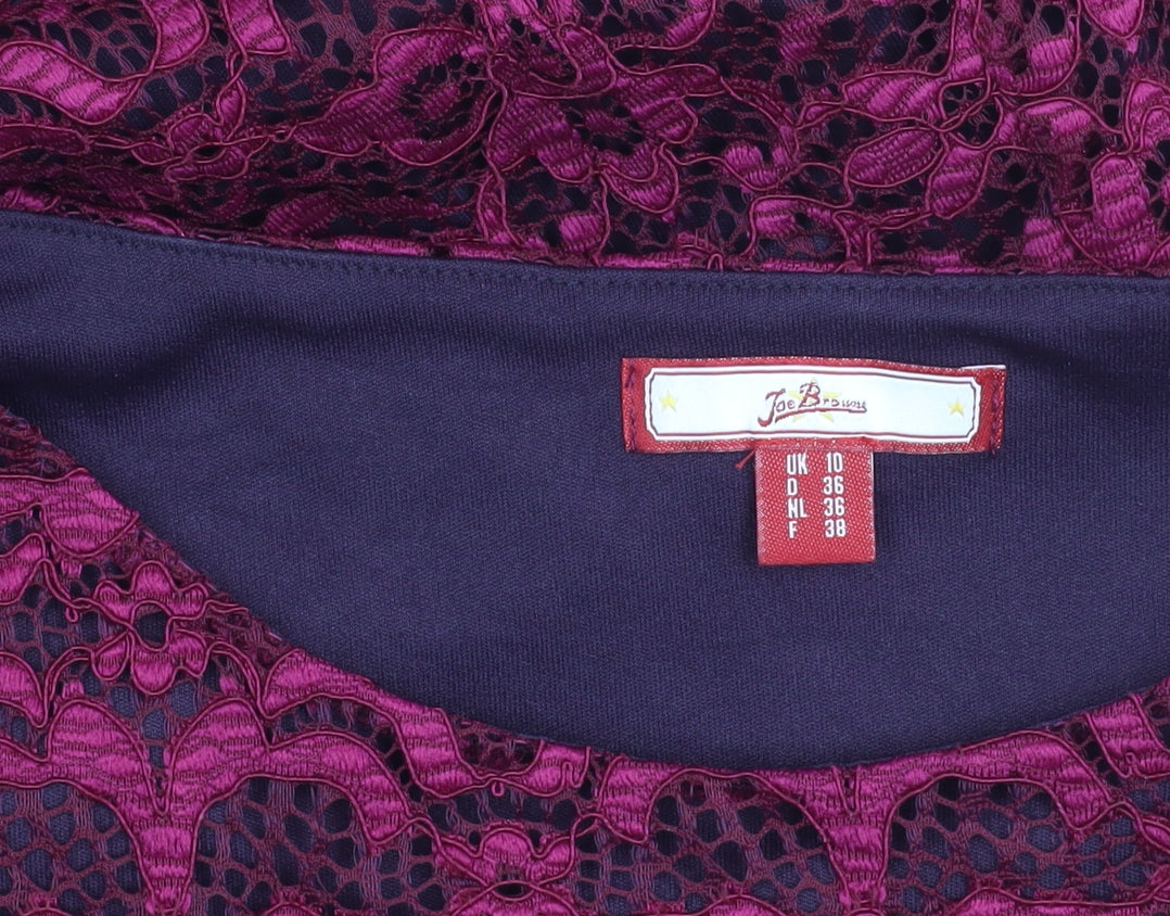 Joe Browns Women’s Purple Lace Sheath Dress Size 10 Knee Length