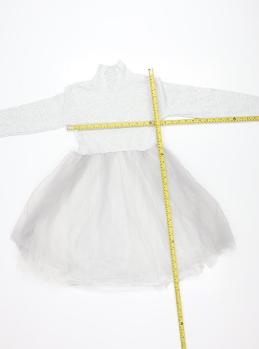 Leigh Tucker Willow Girls Grey Tutu Dress 7-8 Years Long Sleeve Party Style