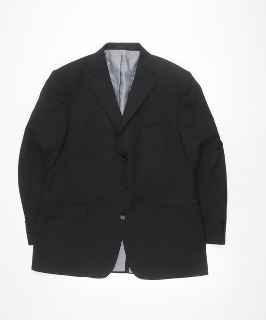 Marks and Spencer Men’s Charcoal Grey Wool Blend 44 M Regular Fit 3 Button Blazer