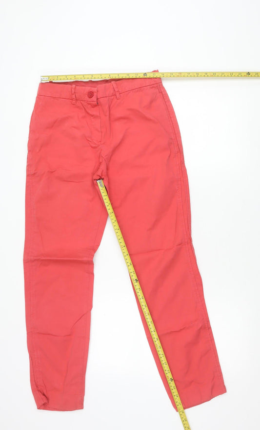 Womens UK Size 8 Lacoste Regular Fit Chino Pink Trousers