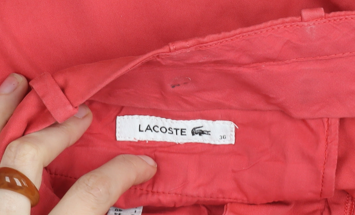 Womens UK Size 8 Lacoste Regular Fit Chino Pink Trousers