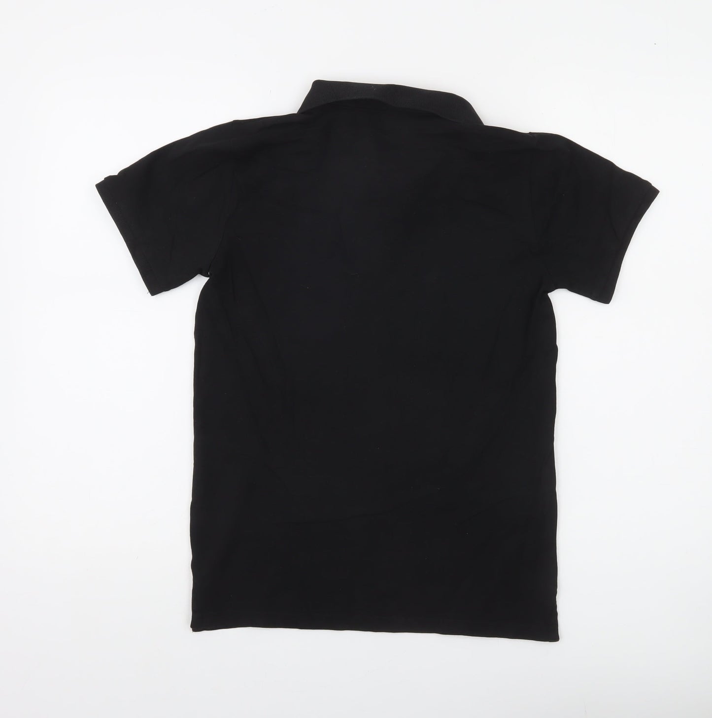 Next Boys Black Polo Shirt 12 Years Collared Jersey Cotton Stretch Casual