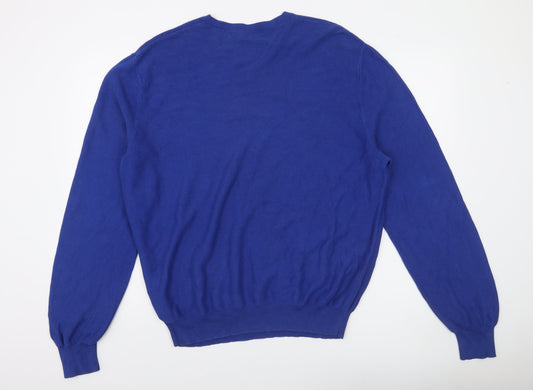 Ralph Lauren Polo Golf Men's Blue Cotton V-Neck Jumper XL