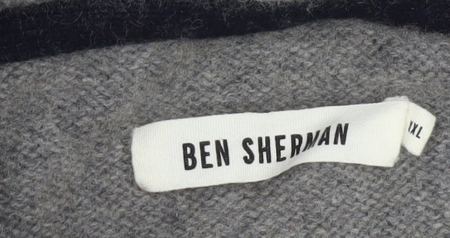 Ben Sherman Men's Grey XL Roll Neck Wool Jumper
