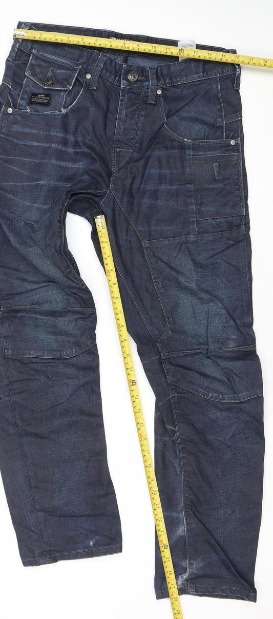 Jack & Jones Men's Blue Dark Wash Regular Fit Denim Jeans L