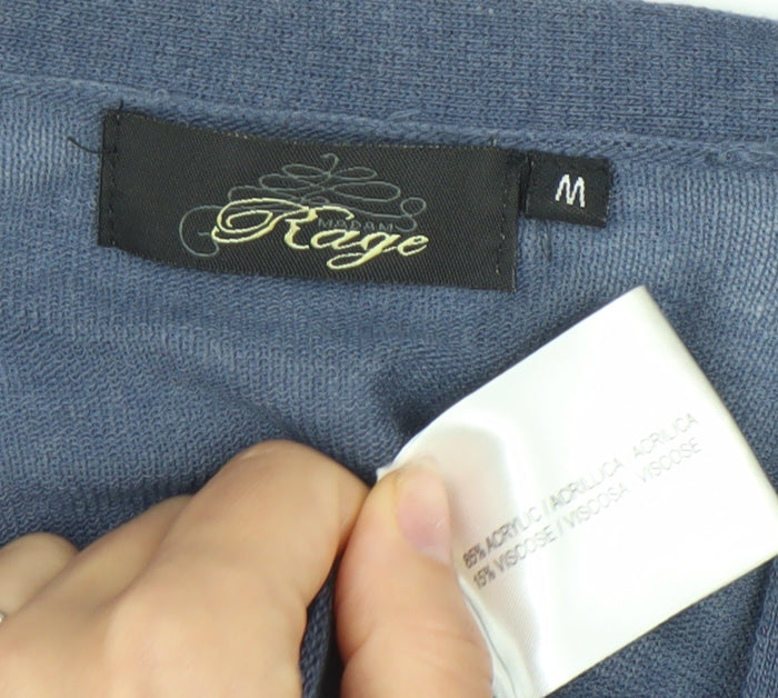 Rage Women’s Blue V-Neck Long Sleeve Button Cardigan Size M