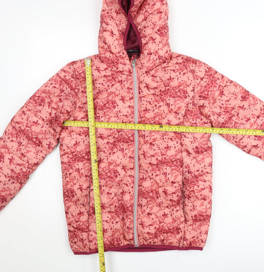Deeperts Girls Pink Hooded Puffer Jacket 12-13 Years Winter Coat