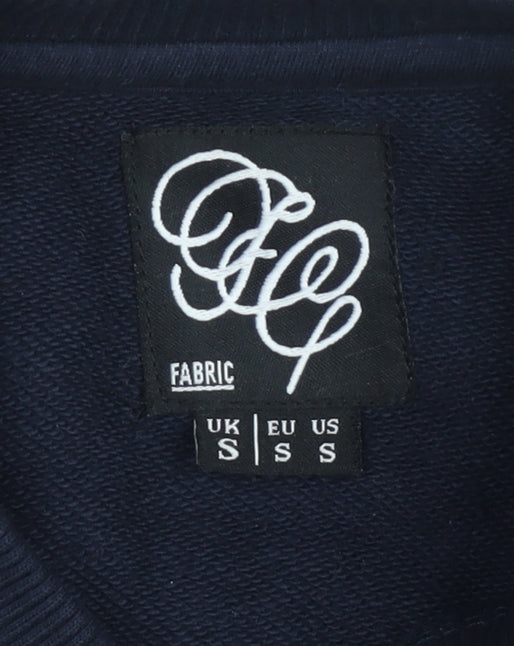 SikSilk Men’s Blue Crew Neck Pullover Jumper Size S Cotton Blend