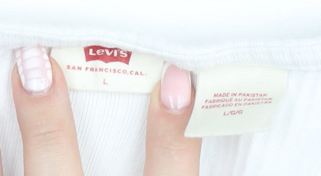 Womens UK Size L Levi's White Basic Button-Up