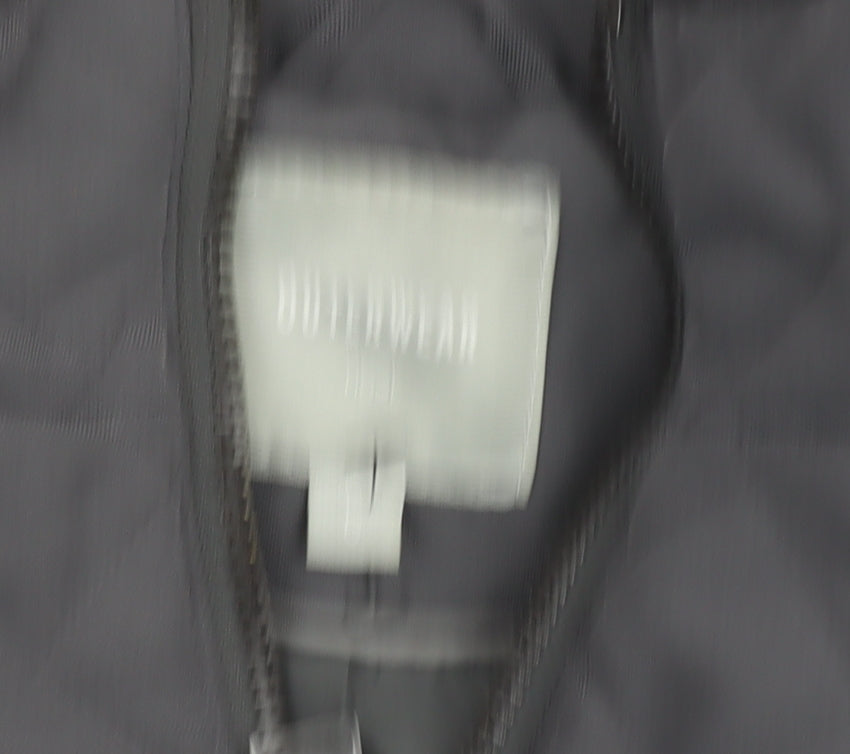 Next Women’s Grey Quilted Mid-Length Jacket Size 8 Lined Zip Casual