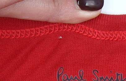 Paul Smith Men's Red Cotton Crew Neck Short Sleeve T-Shirt M