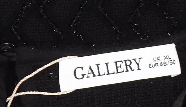 Gallery Women Black XL Sleeveless Woven Blouse Top