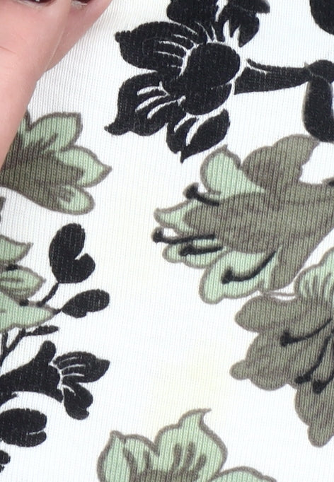 Maine New England Womens Multicoloured Floral Cotton 3/4 Sleeve T-Shirt Size 14