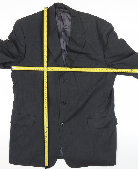 Jaeger Men's Grey Wool Blazer Jacket 42R Classic Fit Formal