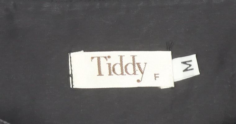 Tiddy Women's Black Wrap Short Skirt Size M Cotton Stretch