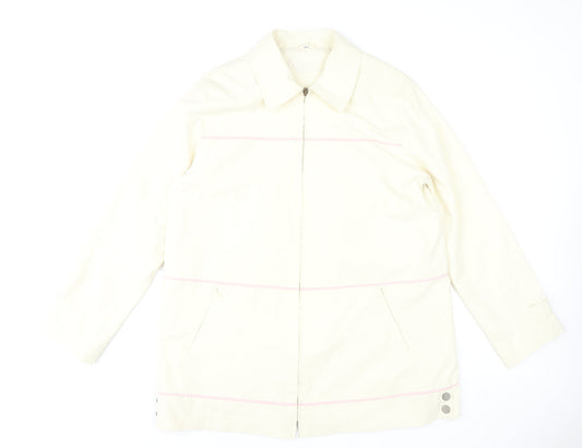 Klass Collection Women's Ivory Mid-Length Jacket Size 18 Polyester Blend