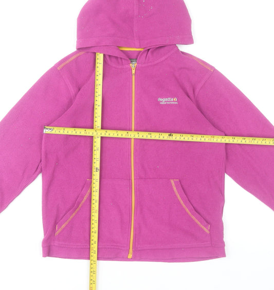 Regatta Girls Pink Full Zip Fleece Hoodie Jacket 11-12 Years