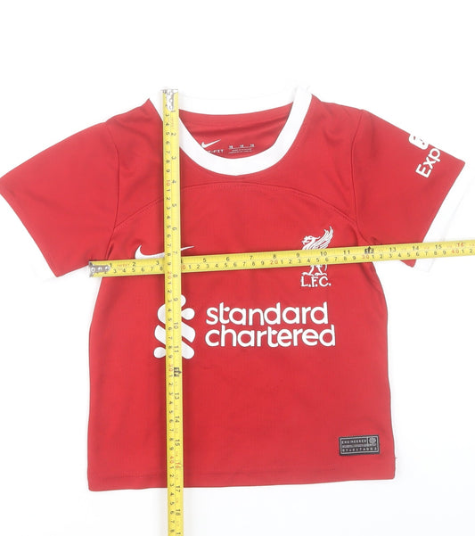 Nike Boys Red Liverpool LFC Football Jersey 16 Years Short Sleeve T-Shirt