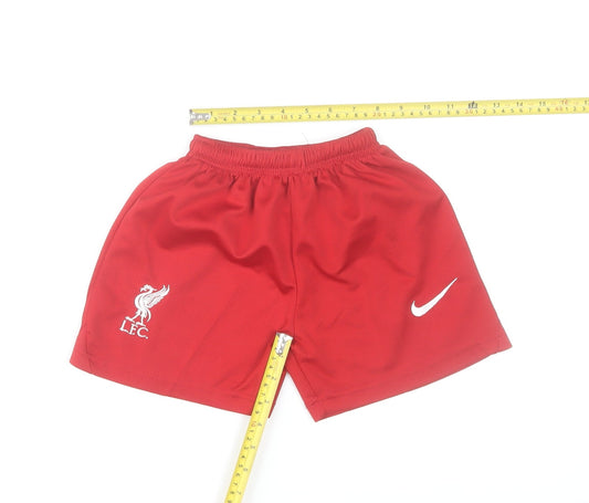 Nike Boys Red LFC DRY-FIT Football Shorts Size 16 Years Athletic Fit