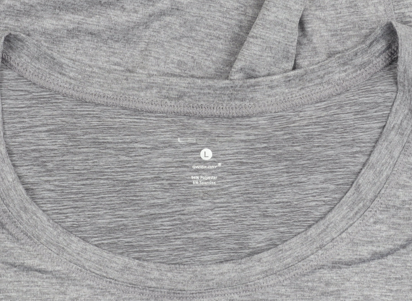 Layer 8 Women's Grey Quick Dry Polyester Blend Active T-Shirt Size L