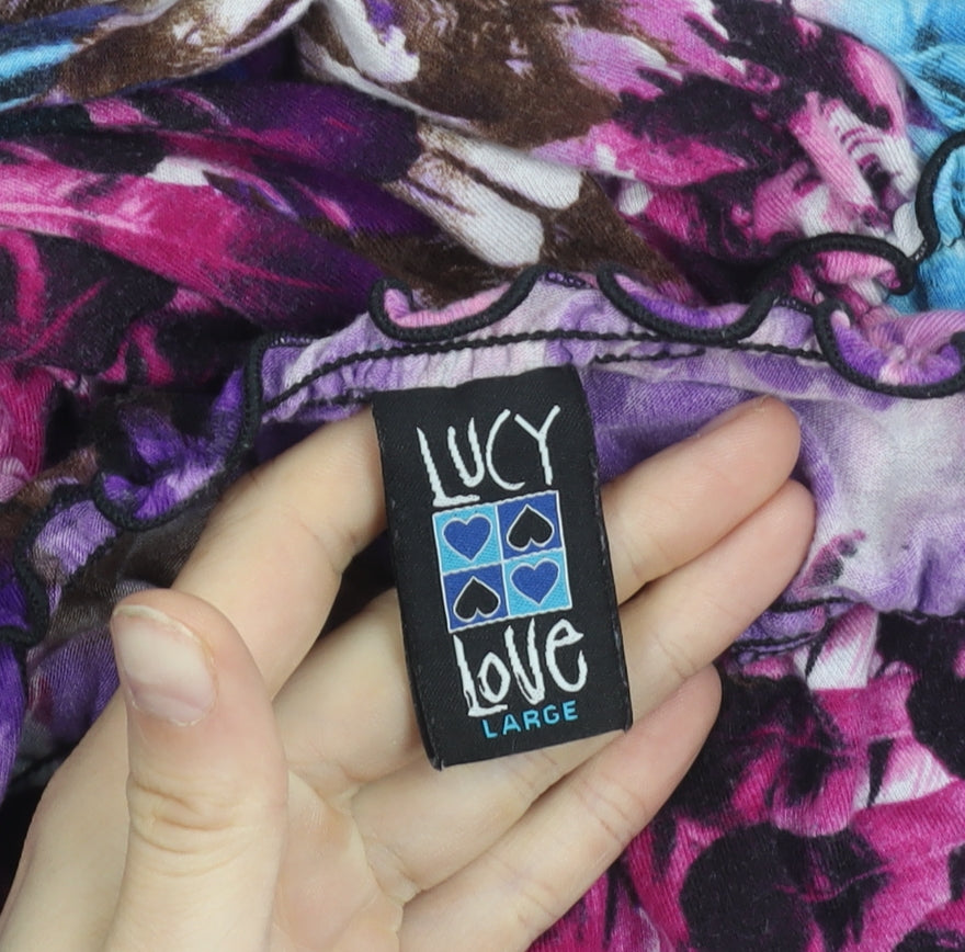 Lucy Love Women's Multicoloured Camisole Tank Top Size L Rayon Blend