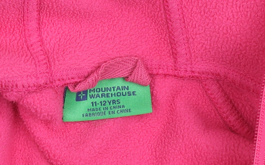 Additional view of Mountain Warehouse girls’ pink soft shell hooded jacket 11-12 years