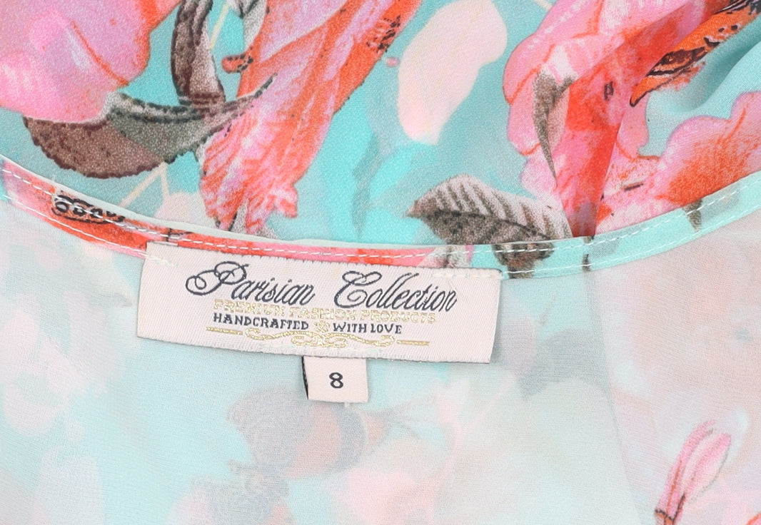 Parisian Collection Women's Multicoloured Floral Kimono Blouse Size 8
