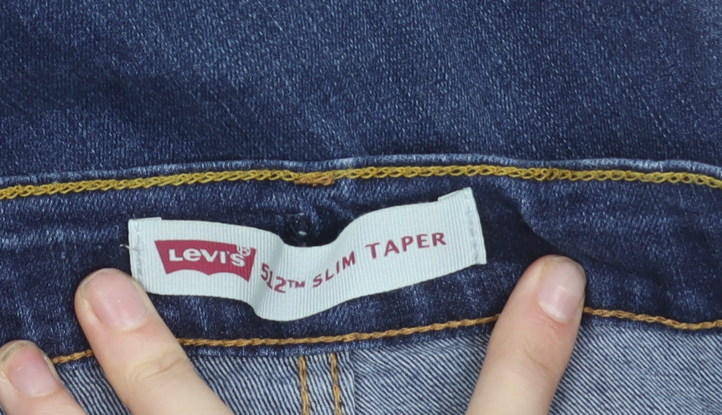 Levi's Girls Blue 512 Slim Taper Jeans 12 Years Cotton Denim Stretch