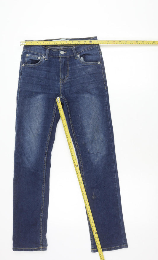 Levi's Girls Blue 511 Slim Jeans Size 12 Years Mid Rise Denim