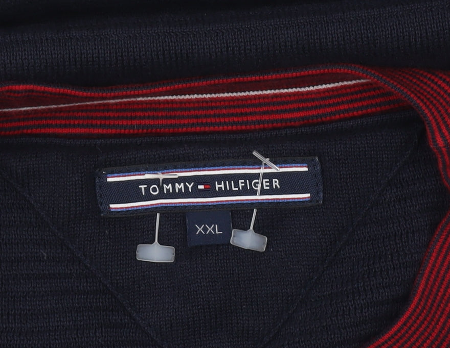 Tommy Hilfiger Men’s Blue 2XL Cotton Crew Neck Pullover Jumper