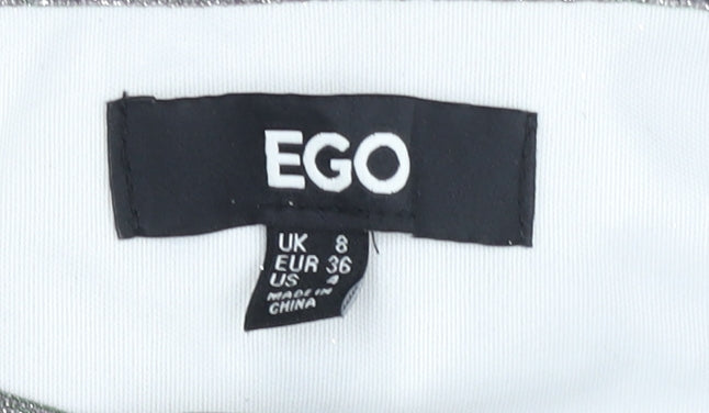 EGO Women's Silver Strapless Camisole Tube Top Size 8 Partywear
