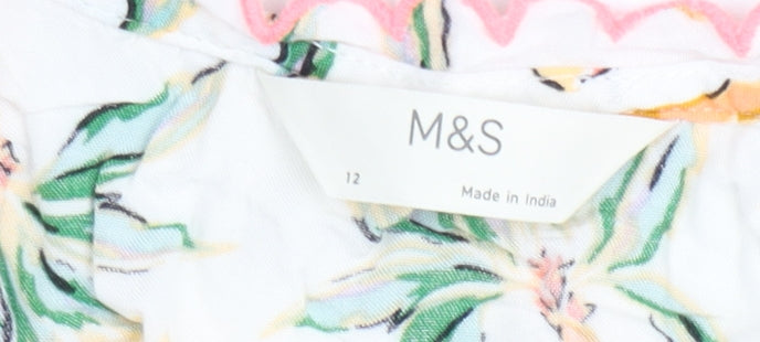 Marks and Spencer Women's Multicoloured Wrap Blouse Size 12 Summer Top
