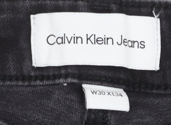 Calvin Klein Men's Black Skinny Jeans W30 L34 Slim Fit Denim