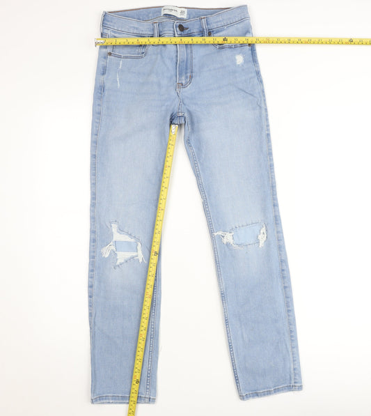 Abercrombie Kids Girls Blue Skinny Distressed Jeans Size 13/14 Years