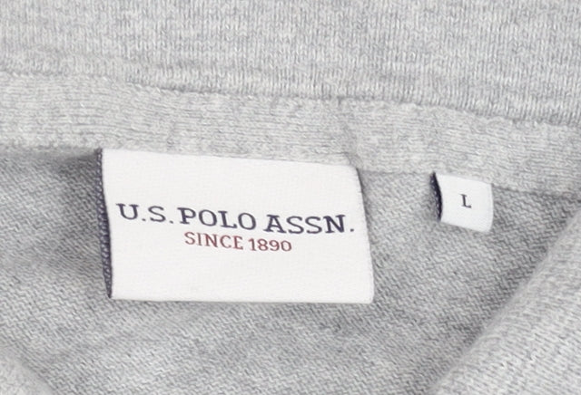 U.S. Polo Assn. Men's Grey Cotton Short Sleeve Polo Shirt L