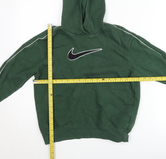 Nike Boys Green Pullover Hoodie Sweatshirt L 13-14Y Fleece Logo