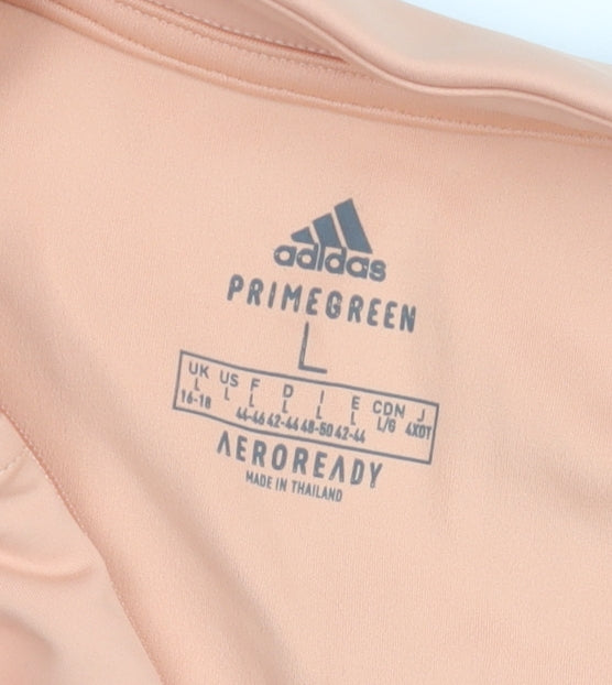 Adidas Women's Peach Long Sleeve 1/4 Zip Pullover Sweatshirt Size L