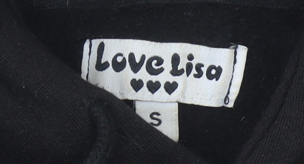 Love Lisa Women's Black Pullover Hoodie Size S Cotton Blend