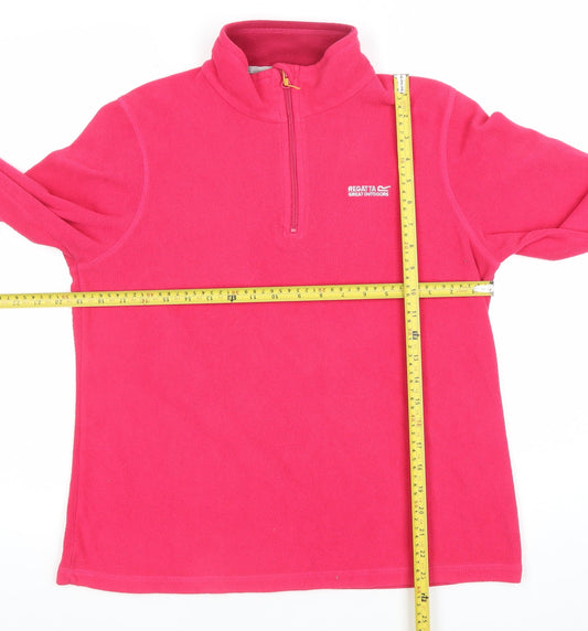 Regatta Womens Pink Fleece 1/4 Zip Pullover Sweatshirt UK 12