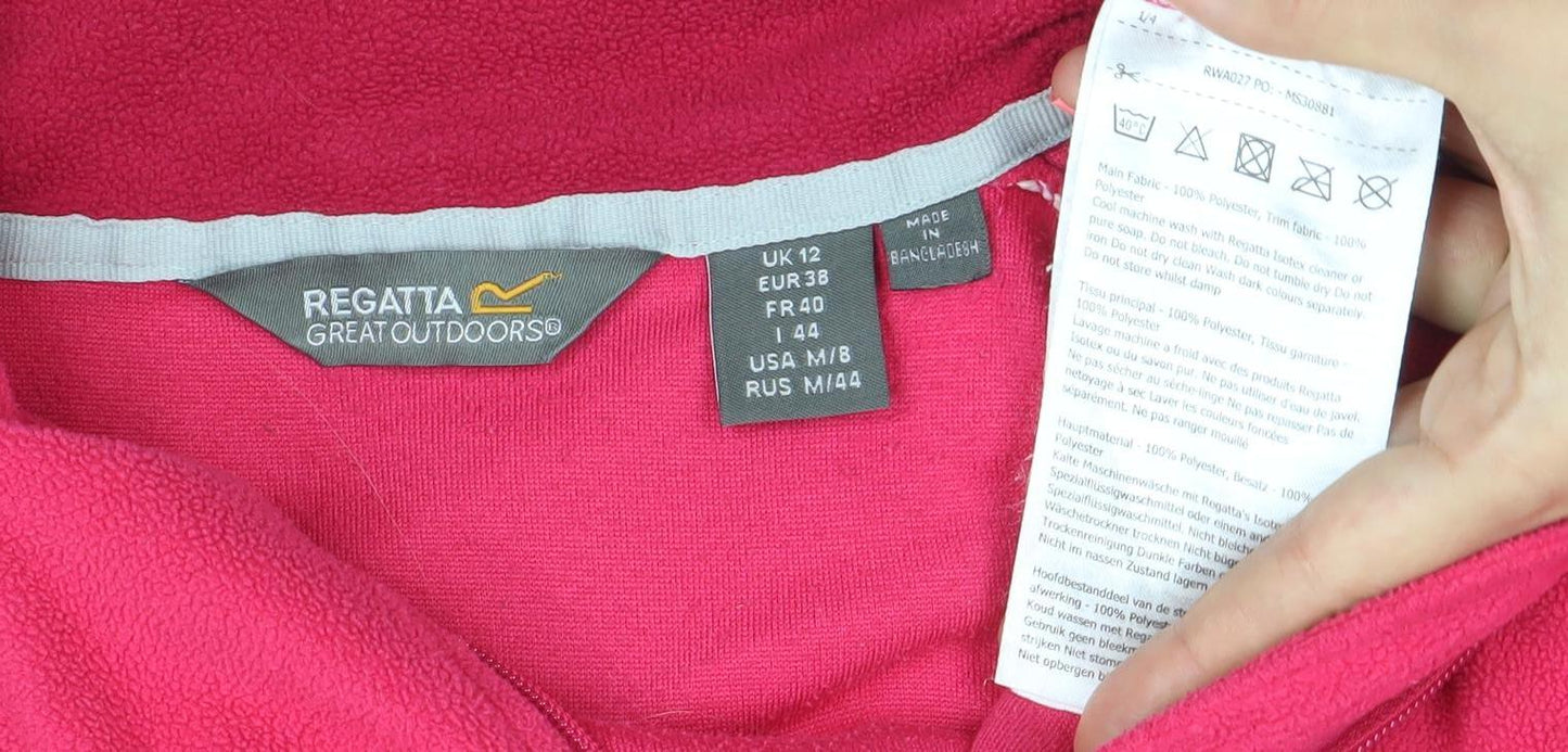 Regatta Womens Pink Fleece 1/4 Zip Pullover Sweatshirt UK 12