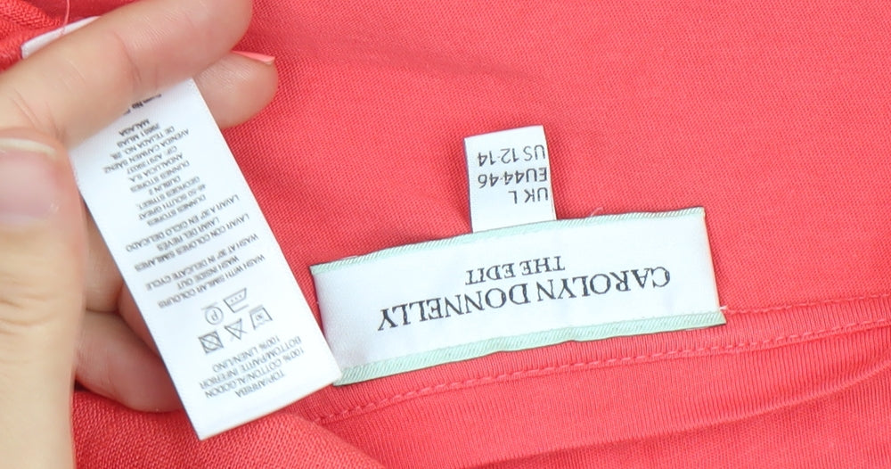 Carolyn Donnelly The Edit Women Pink Linen Blend V-Neck Tunic Blouse Size 14