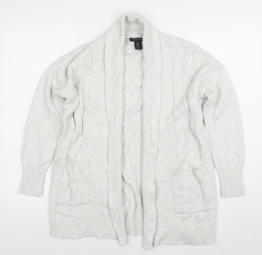 Tahari Women Ivory Knit Long Sleeve Open Cardigan Size S