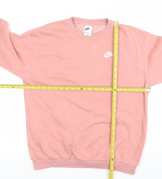 Nike Womens Pink Crew Neck Pullover Sweatshirt XL Cotton Blend