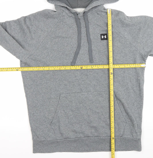 Under Armour Men's Grey Large Pullover Hoodie with Logo and Pockets