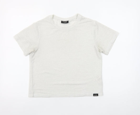 Womens UK Size S Diesel Ivory Basic T-Shirt