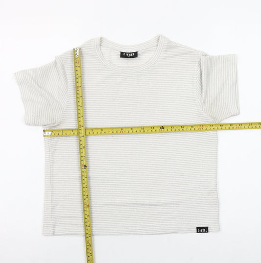 Womens UK Size S Diesel Ivory Basic T-Shirt