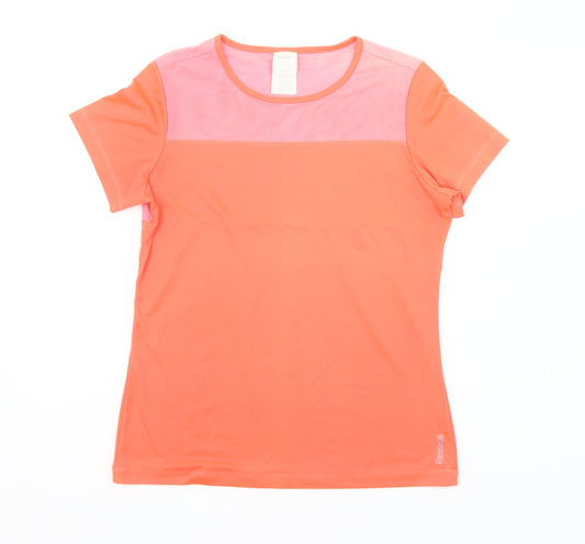 Womens UK Size L Reebok Orange Gym & Training Running & Jogging Yoga CrossFit T-