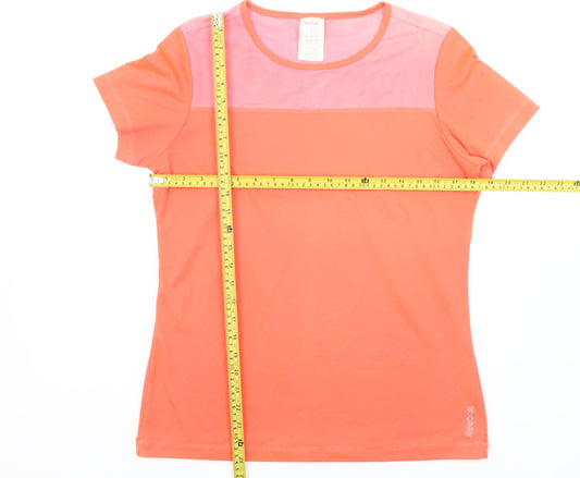 Reebok Women Orange Activewear Slim Fit T-Shirt Size L